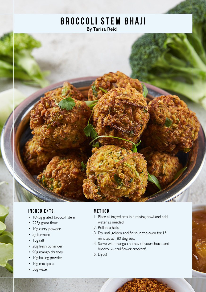 Broccoli Stem Bhaji - Tarisa Reid