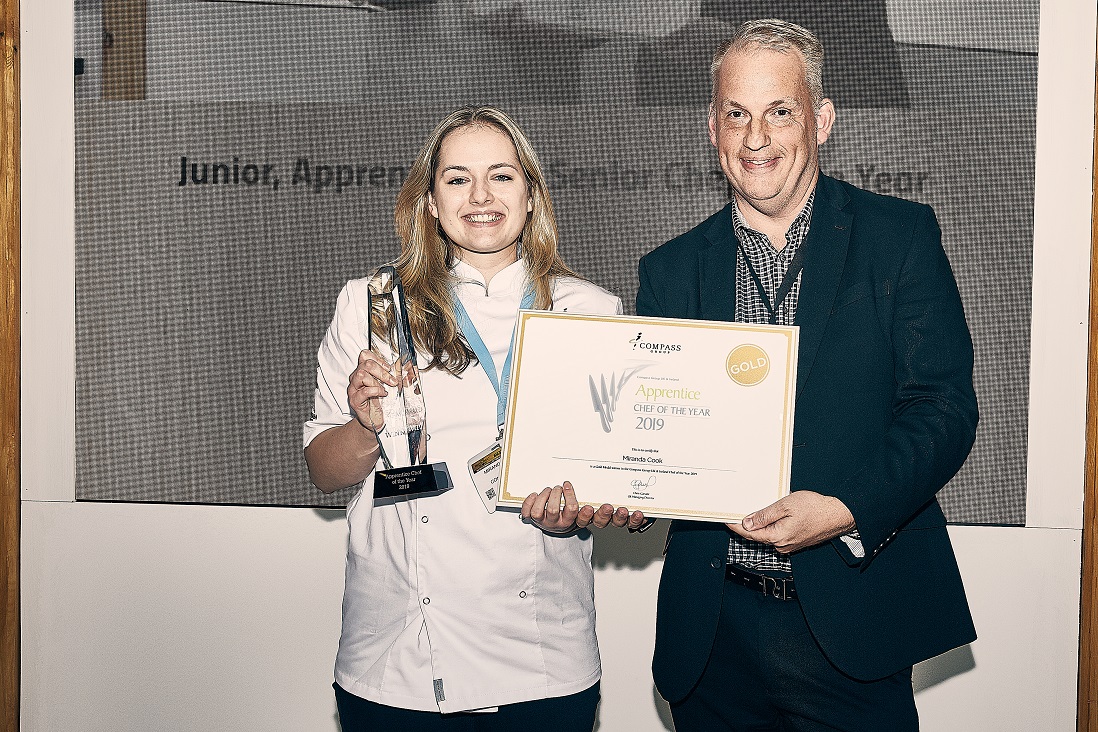 Miranda at Compass Chef of the Year, winning Apprentice Chef of the Year.