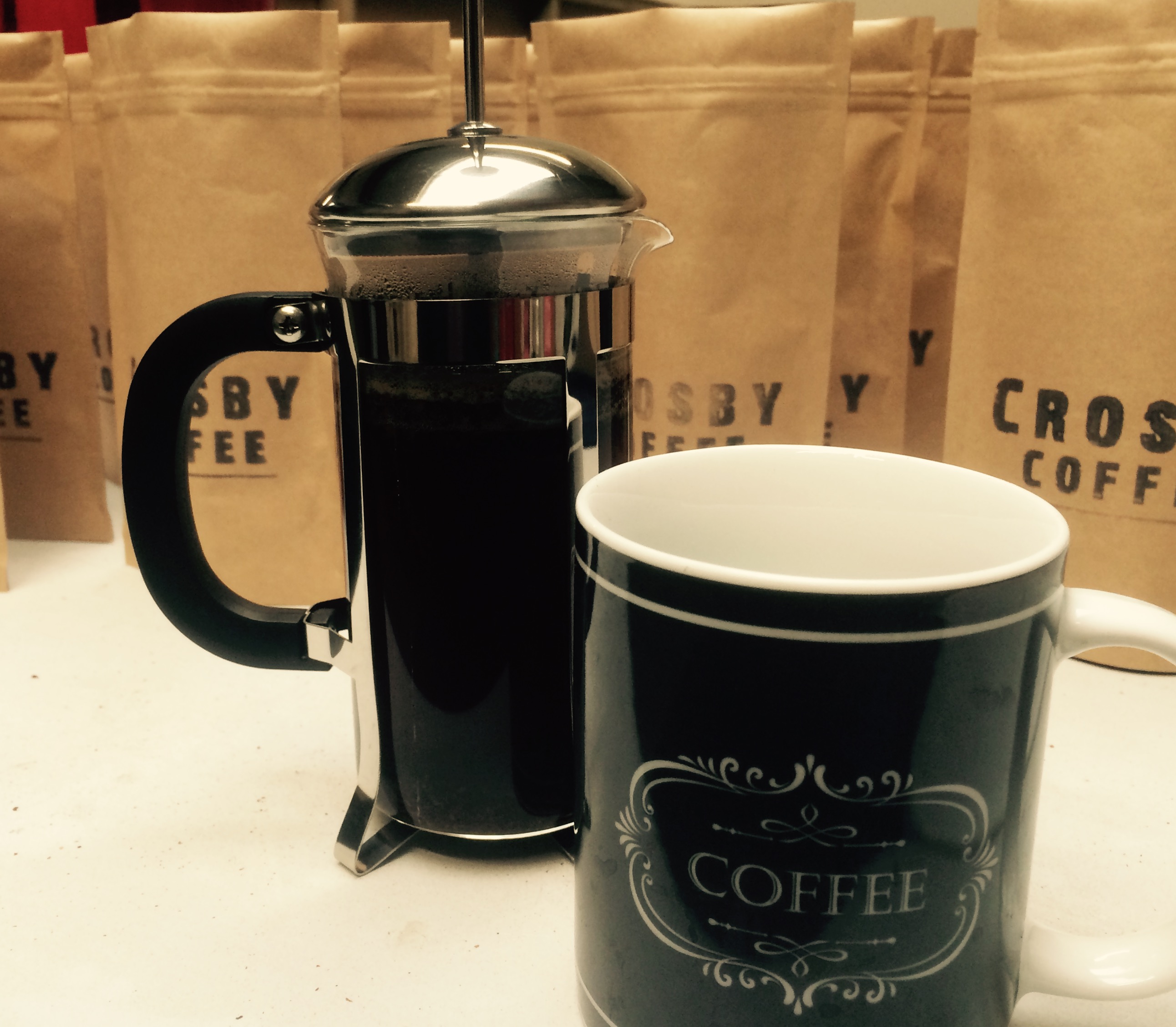 Crosby Coffee’s blend of a mixture of Brazilian, Ethiopian and Indian coffee beans