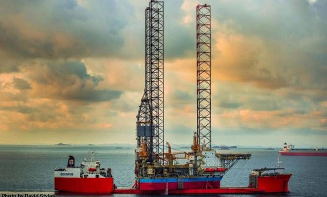 The Maersk Highlander travelled from Singapore to operate in the North Sea