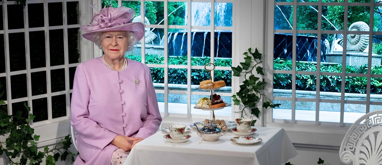 Enjoy afternoon tea alongside a life-like Queen Elizabeth II