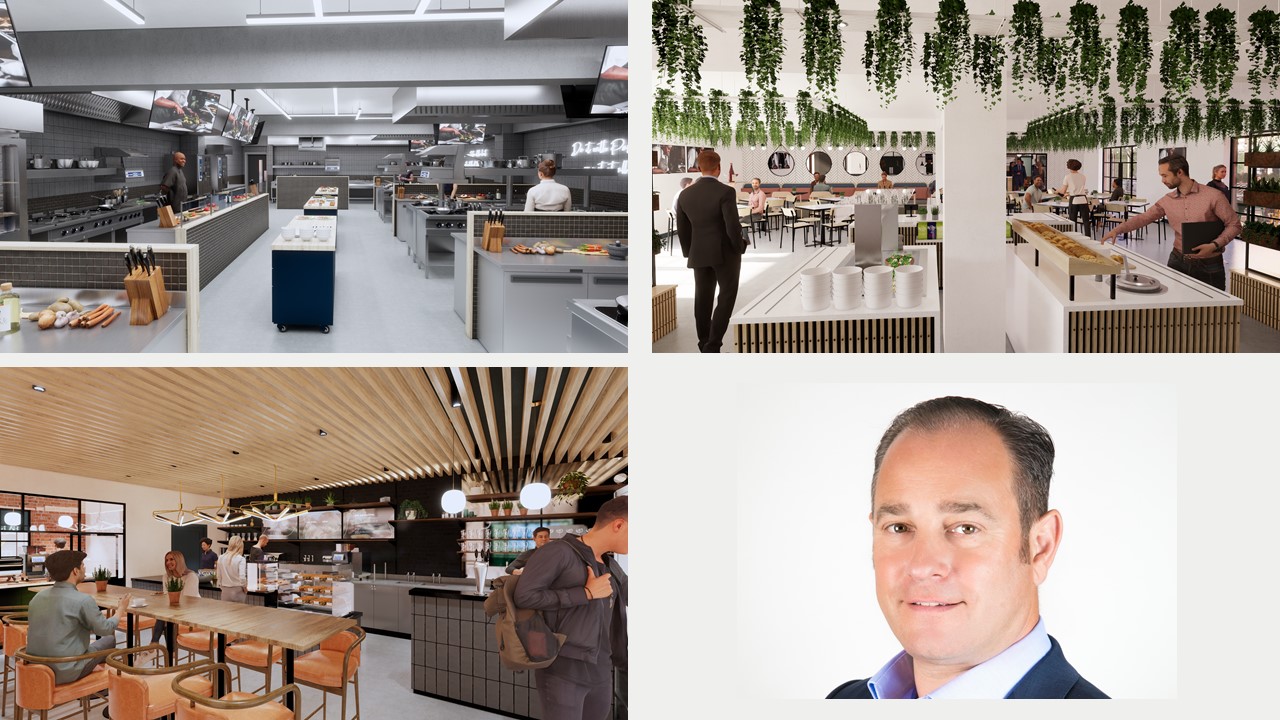 CGI Images of the Compass Group Academy & Managing Director for the Compass Group Academy, Chris Moore