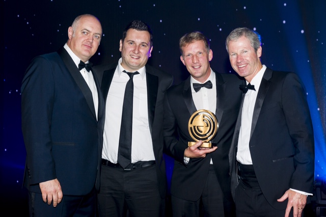 Left to Right: Dara O Briain, Harvey & Brockless and Dennis Hogan, Managing Director - Compass Group UK & Ireland