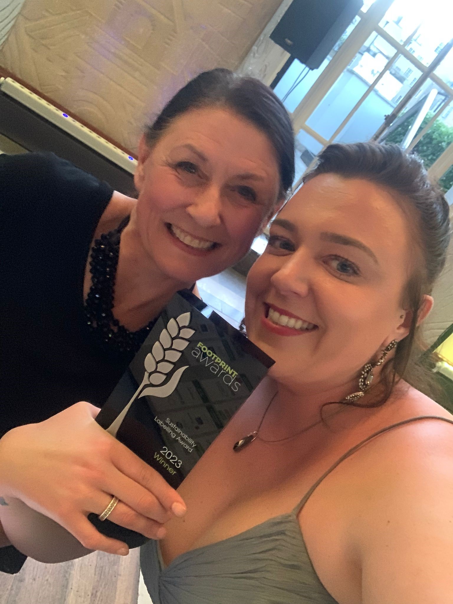 Eurest UK team collecting the Sustainability Labelling Award