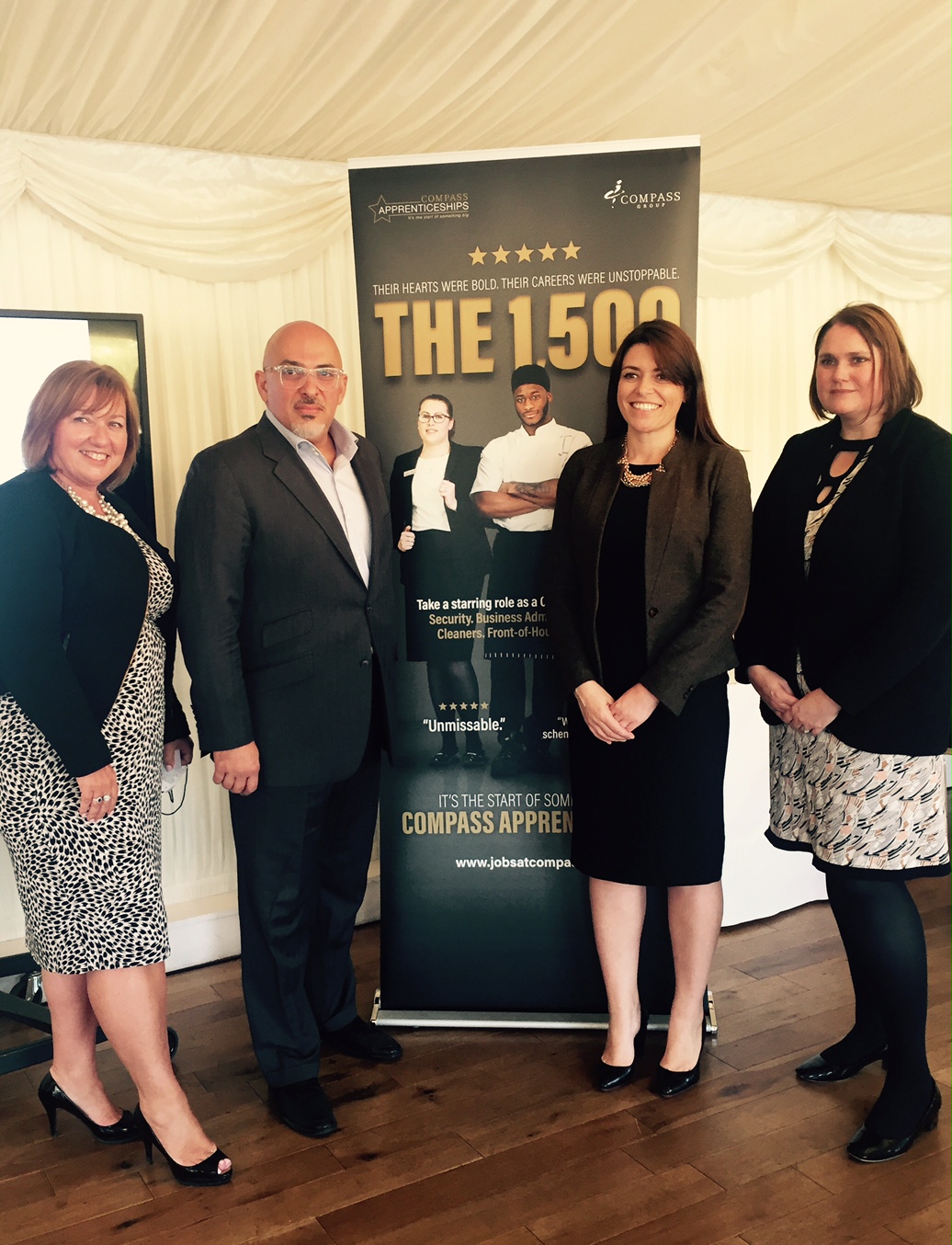 From left to right: Karen Woodward, Nadhim Zahawi MP, Melanie Hayes, Fiona Ryland