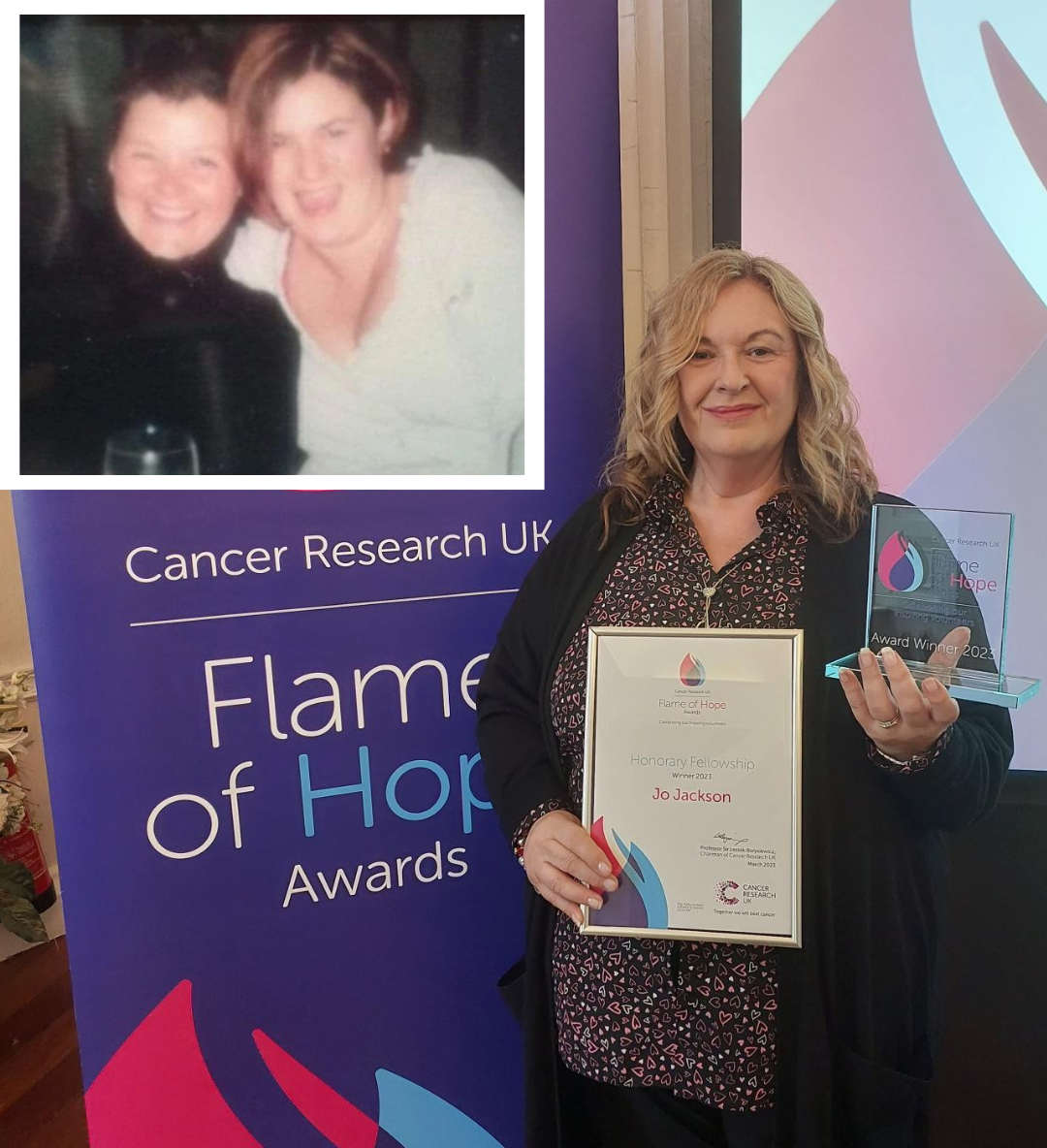Jo Jackson at Cancer Research UK’s annual Flame of Hope Awards